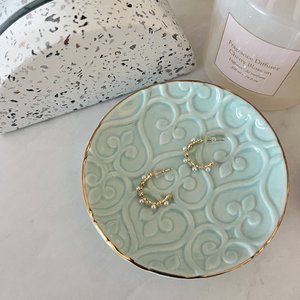 Brand New - French Style Pearl Hoop Earring